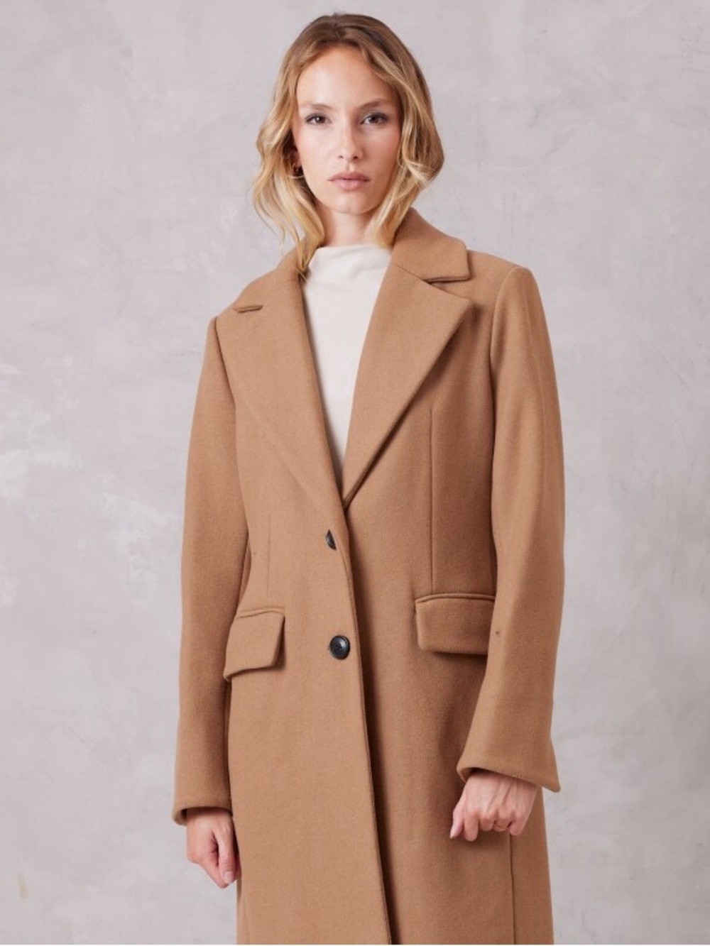MICHAEL Michael Kors Camel Longline Tailored Coat